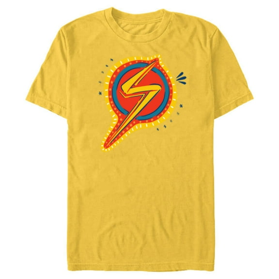 Marvel Studios’Ms. Marvel Animated Logo - Short Sleeve Blended T-Shirt for Adults - Customized-Yellow