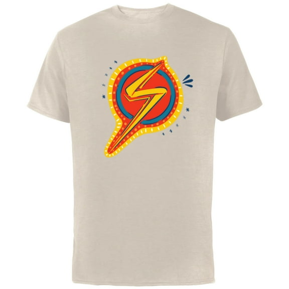 Marvel Studios’Ms. Marvel Animated Logo - Short Sleeve Cotton T-Shirt for Adults - Customized-Natural