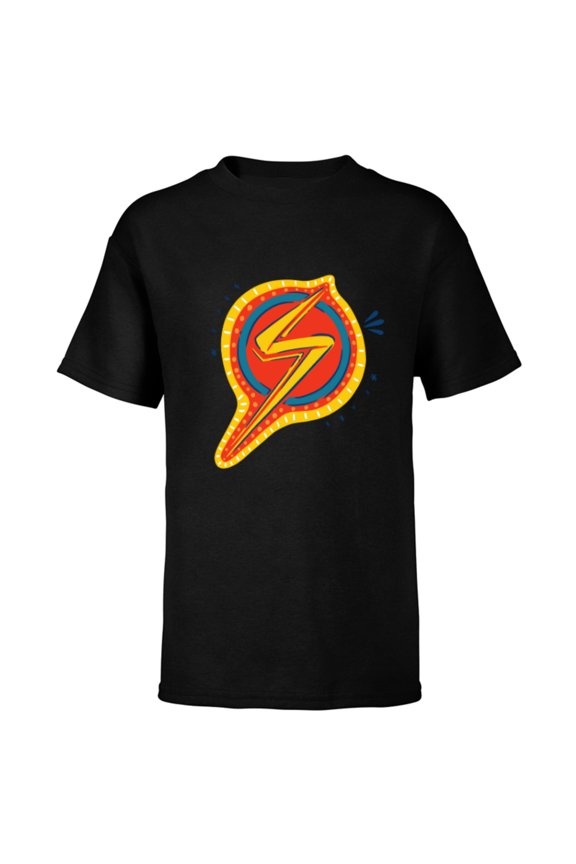 Studios’Ms. Marvel Animated Logo - Short Sleeve T-Shirt for Kids - Customized-Black