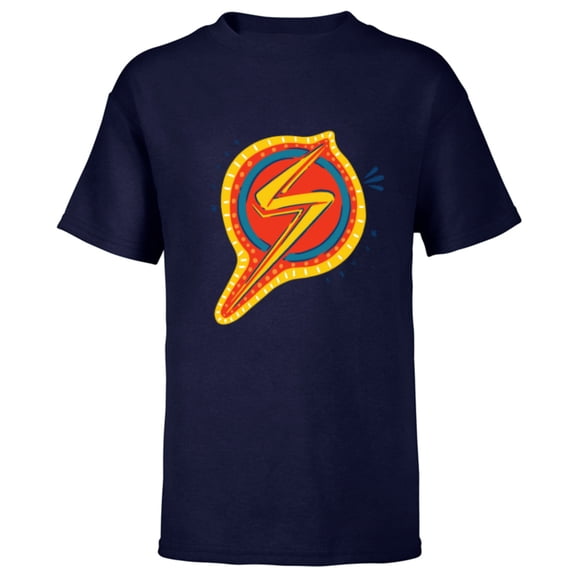 Marvel Studios’Ms. Marvel Animated Logo - Short Sleeve T-Shirt for Kids - Customized-Navy