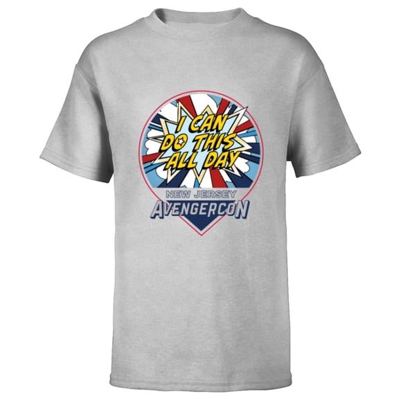 Marvel Studios Ms. Marvel Avengerscon Captain America - Short Sleeve T-Shirt for Kids - Customized-Athletic Heather