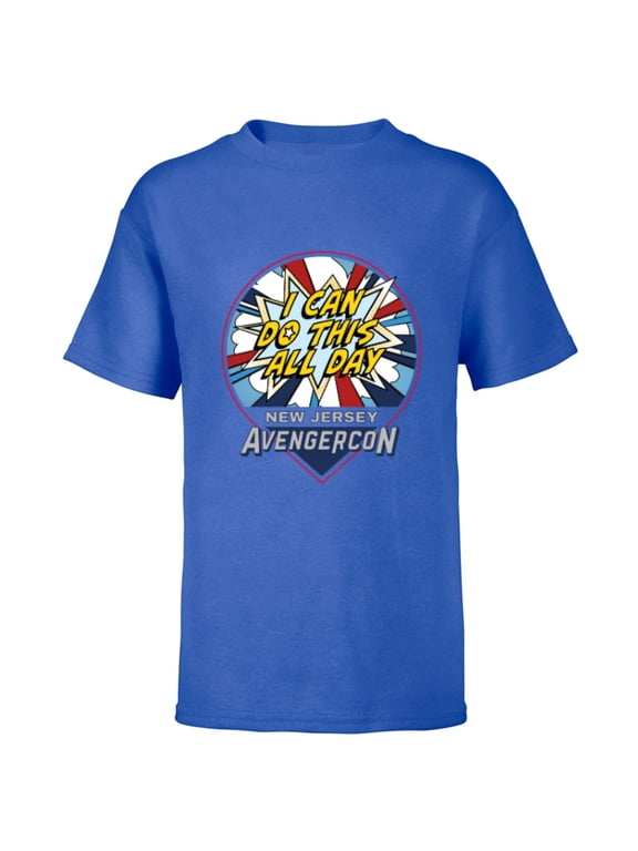 Studios Ms. Marvel Avengerscon Captain America - Short Sleeve T-Shirt for Kids - Customized-Royal
