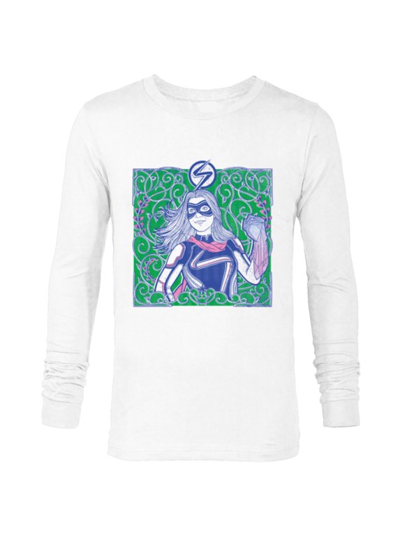 Studios Ms. Marvel Coloring Sketch Fist - Long Sleeve T-Shirt for Men - Customized-White
