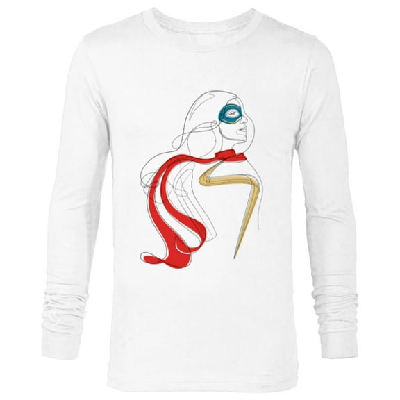 Marvel Studios Ms. Marvel Coloring Sketch - Long Sleeve T-Shirt for Men - Customized-White