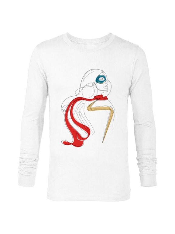 Studios Ms. Marvel Coloring Sketch - Long Sleeve T-Shirt for Men - Customized-White