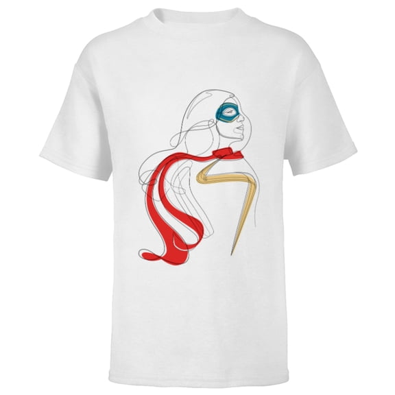 Marvel Studios Ms. Marvel Coloring Sketch - Short Sleeve T-Shirt for Kids - Customized-White