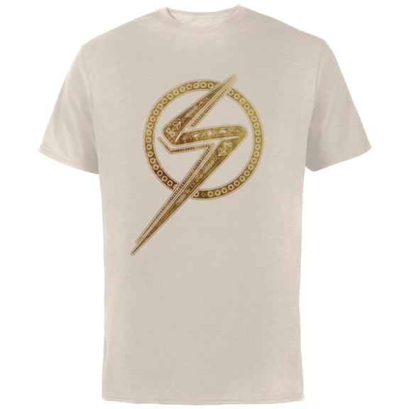 Marvel Studios’ Ms. Marvel Gold Logo - Short Sleeve Cotton T-Shirt for Adults - Customized-Natural