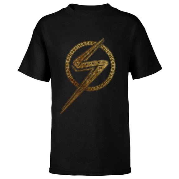 Marvel Studios’ Ms. Marvel Gold Logo - Short Sleeve T-Shirt for Kids - Customized-Black