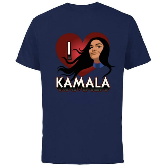 Marvel Studios Ms. Marvel I Heart Kamala - Short Sleeve Cotton T-Shirt for Adults - Customized-Navy