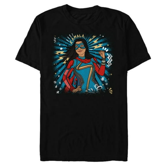 Marvel Studios’ Ms. Marvel Kamala Khan Hero - Short Sleeve Blended T-Shirt for Adults - Customized-Black