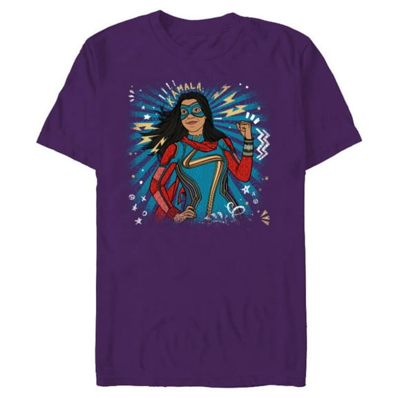 Marvel Studios’ Ms. Marvel Kamala Khan Hero - Short Sleeve Blended T-Shirt for Adults - Customized-Purple