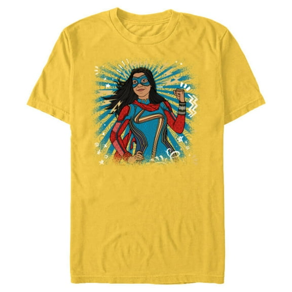 Marvel Studios’ Ms. Marvel Kamala Khan Hero - Short Sleeve Blended T-Shirt for Adults - Customized-Yellow