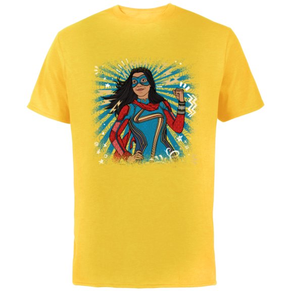 Marvel Studios’ Ms. Marvel Kamala Khan Hero - Short Sleeve Cotton T-Shirt for Adults - Customized-Yellow