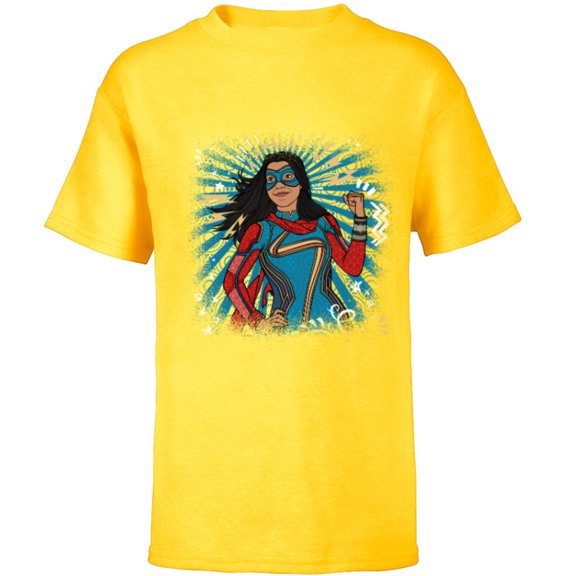 Marvel Studios’ Ms. Marvel Kamala Khan Hero - Short Sleeve T-Shirt for Kids - Customized-Yellow