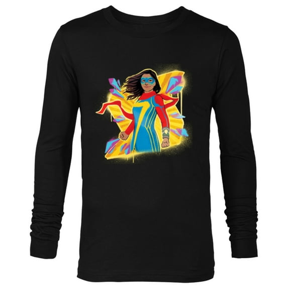 Marvel Studios Ms. Marvel Kamala Khan Hero Superpowers - Long Sleeve T-Shirt for Men - Customized-Black