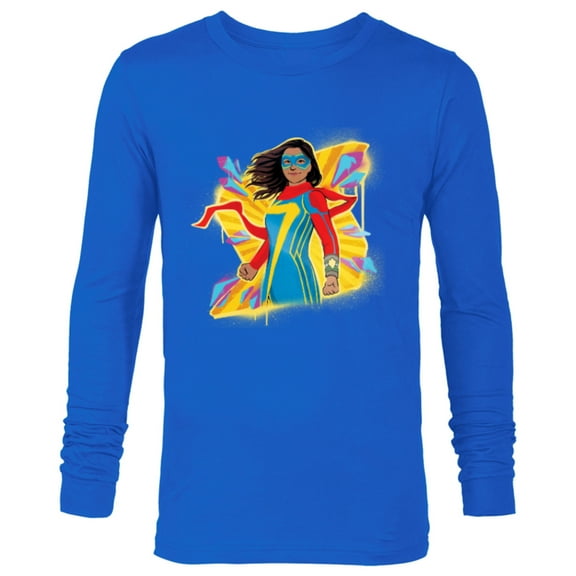 Marvel Studios Ms. Marvel Kamala Khan Hero Superpowers - Long Sleeve T-Shirt for Men - Customized-Navy