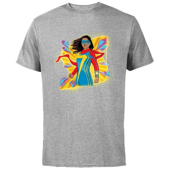 Marvel Studios Ms. Marvel Kamala Khan Hero Superpowers - Short Sleeve Cotton T-Shirt for Adults - Customized-Athletic Heather