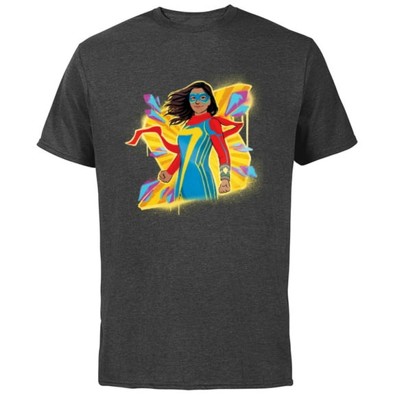 Marvel Studios Ms. Marvel Kamala Khan Hero Superpowers - Short Sleeve Cotton T-Shirt for Adults - Customized-Charcoal