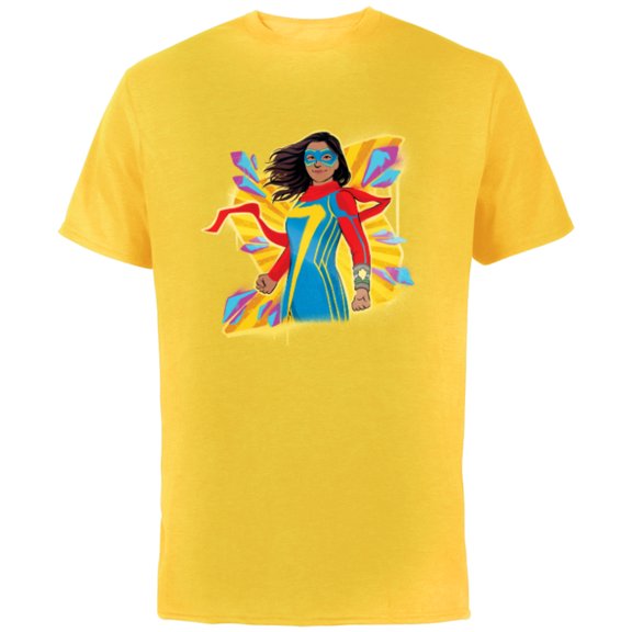 Marvel Studios Ms. Marvel Kamala Khan Hero Superpowers - Short Sleeve Cotton T-Shirt for Adults - Customized-Yellow