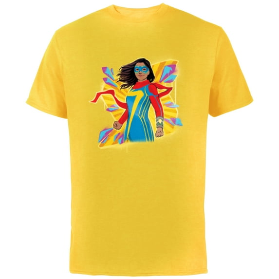 Marvel Studios Ms. Marvel Kamala Khan Hero Superpowers - Short Sleeve Cotton T-Shirt for Adults - Customized-Yellow