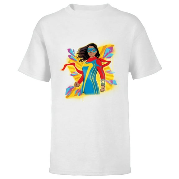 Marvel Studios Ms. Marvel Kamala Khan Hero Superpowers - Short Sleeve T-Shirt for Kids - Customized-White
