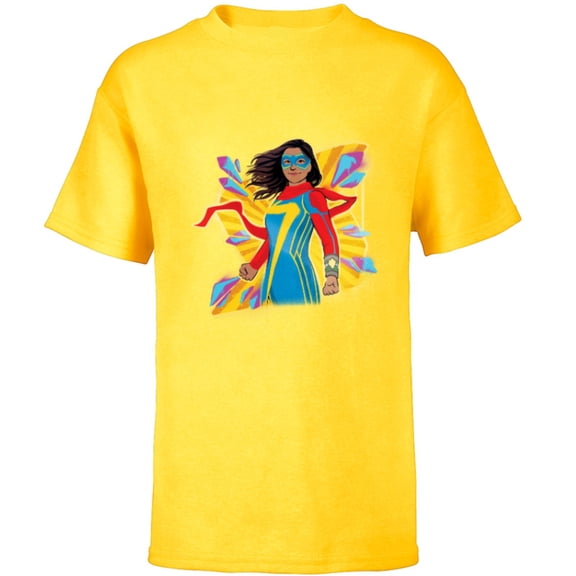Marvel Studios Ms. Marvel Kamala Khan Hero Superpowers - Short Sleeve T-Shirt for Kids - Customized-Yellow