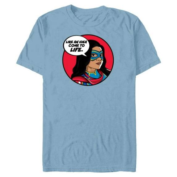 Marvel Studios Ms. Marvel Kamala Khan Idea Come to Life - Short Sleeve Blended T-Shirt for Adults - Customized-Ocean Blue