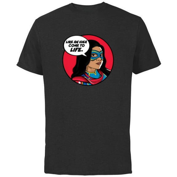 Marvel Studios Ms. Marvel Kamala Khan Idea Come to Life - Short Sleeve Cotton T-Shirt for Adults - Customized-Black
