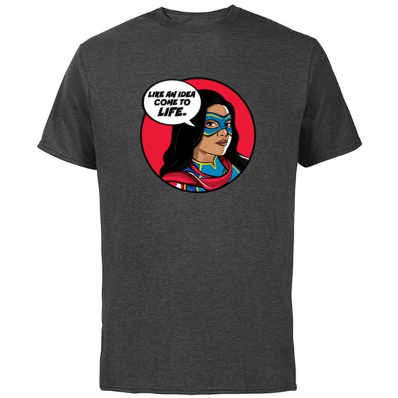 Marvel Studios Ms. Marvel Kamala Khan Idea Come to Life - Short Sleeve Cotton T-Shirt for Adults - Customized-Charcoal