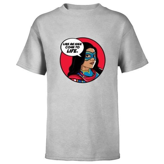 Marvel Studios Ms. Marvel Kamala Khan Idea Come to Life - Short Sleeve T-Shirt for Kids - Customized-Athletic Heather