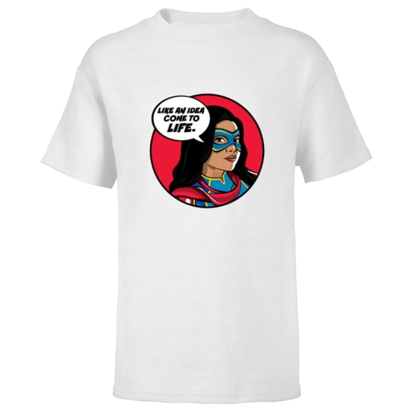 Marvel Studios Ms. Marvel Kamala Khan Idea Come to Life - Short Sleeve T-Shirt for Kids - Customized-White