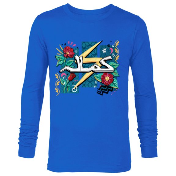 Marvel Studios’ Ms. Marvel Kamala Necklace to Logo - Long Sleeve T-Shirt for Men - Customized-Navy