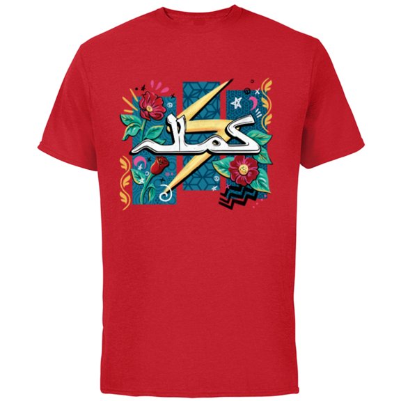 Marvel Studios’ Ms. Marvel Kamala Necklace to Logo - Short Sleeve Cotton T-Shirt for Adults - Customized-Red