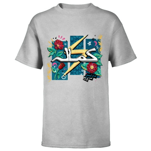 Marvel Studios’ Ms. Marvel Kamala Necklace to Logo - Short Sleeve T-Shirt for Kids - Customized-Athletic Heather