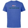 thumbnail image 1 of Marvel Studios Secret Invasion Series Title Logo Disney+ - Short Sleeve Cotton T-Shirt for Adults - Customized-Royal Heather, 1 of 5