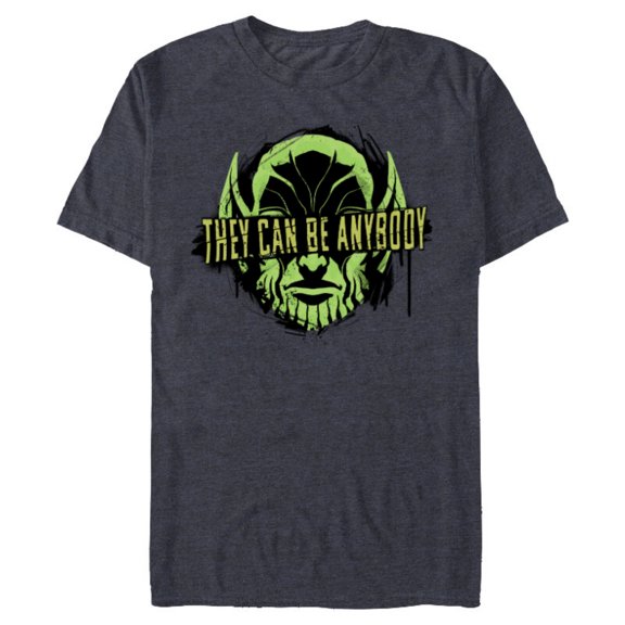 Marvel Studios Secret Invasion Skrull They Can Be Anybody - Short Sleeve Blended T-Shirt for Adults - Customized-Navy Heather
