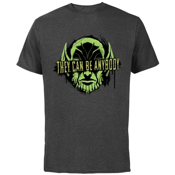 Marvel Studios Secret Invasion Skrull They Can Be Anybody - Short Sleeve Cotton T-Shirt for Adults - Customized-Charcoal
