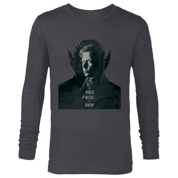 Marvel Studios Secret Invasion The World Needs to Know Talos - Long Sleeve T-Shirt for Men - Customized-Charcoal Heather