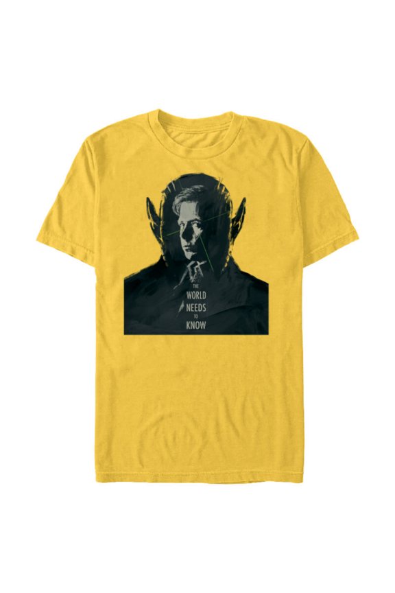 Studios Secret Invasion The World Needs to Know Talos - Short Sleeve Blended T-Shirt for Adults - Customized-Yellow