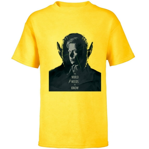 Marvel Studios Secret Invasion The World Needs to Know Talos - Short Sleeve T-Shirt for Kids - Customized-Yellow