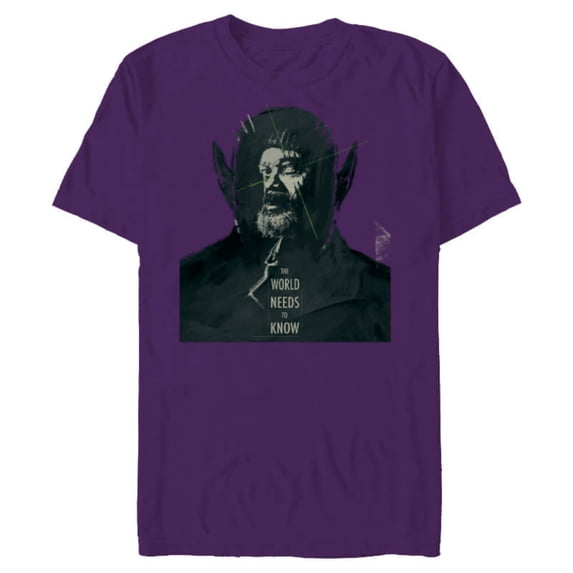 Marvel Studios Secret Invasion World Needs to Know Nick Fury - Short Sleeve Blended T-Shirt for Adults - Customized-Purple