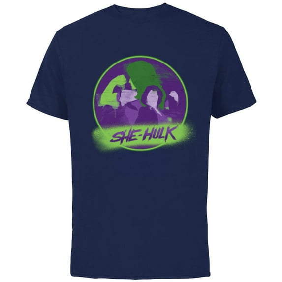Marvel Studios She-Hulk Disney Plus Spray Paint - Short Sleeve Cotton T-Shirt for Adults - Customized-Navy