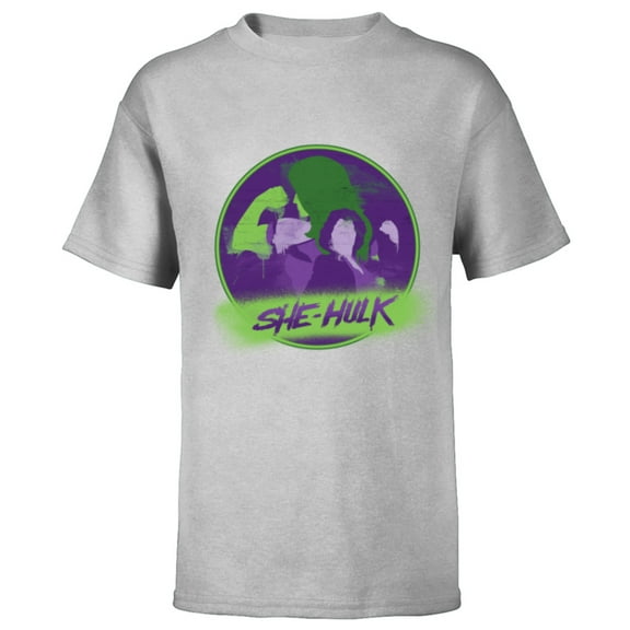 Marvel Studios She-Hulk Disney Plus Spray Paint - Short Sleeve T-Shirt for Kids - Customized-Athletic Heather