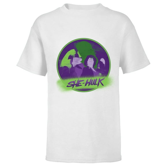 Marvel Studios She-Hulk Disney Plus Spray Paint - Short Sleeve T-Shirt for Kids - Customized-White