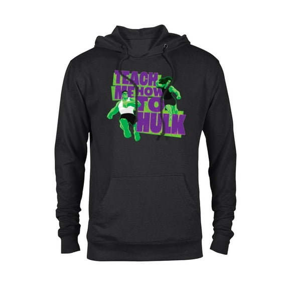 Marvel Studios She-Hulk & Hulk Teach Me How to Hulk Disney+ - Pullover Hoodie for Adults - Customized-Black
