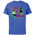 thumbnail image 1 of Marvel Studios She-Hulk & Hulk Teach Me How to Hulk Disney+ - Short Sleeve Cotton T-Shirt for Adults - Customized-Royal Heather, 1 of 5