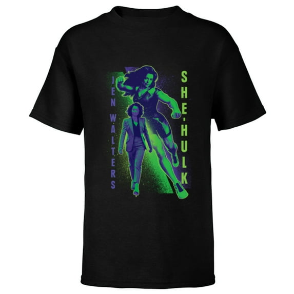 Marvel Studios She-Hulk Jen Walters Disney Plus - Short Sleeve T-Shirt for Kids - Customized-Black