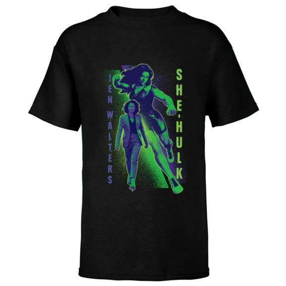 Marvel Studios She-Hulk Jen Walters Disney Plus - Short Sleeve T-Shirt for Kids - Customized-Black