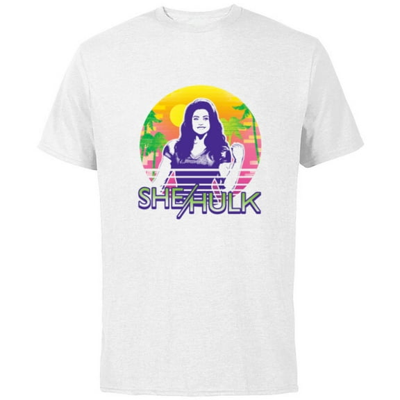 Marvel Studios She Hulk Jen Walters Sunset - Short Sleeve Cotton T-Shirt for Adults - Customized-White