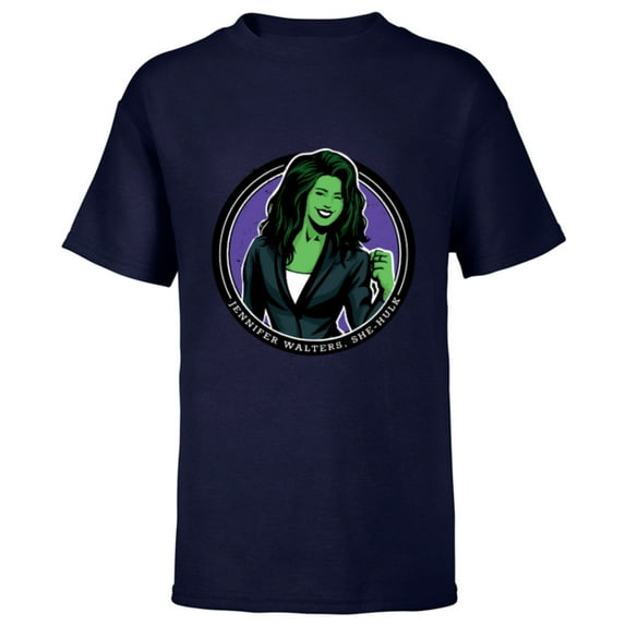 Marvel Studios She-Hulk Jennifer Walters - Short Sleeve T-Shirt for Kids - Customized-Navy